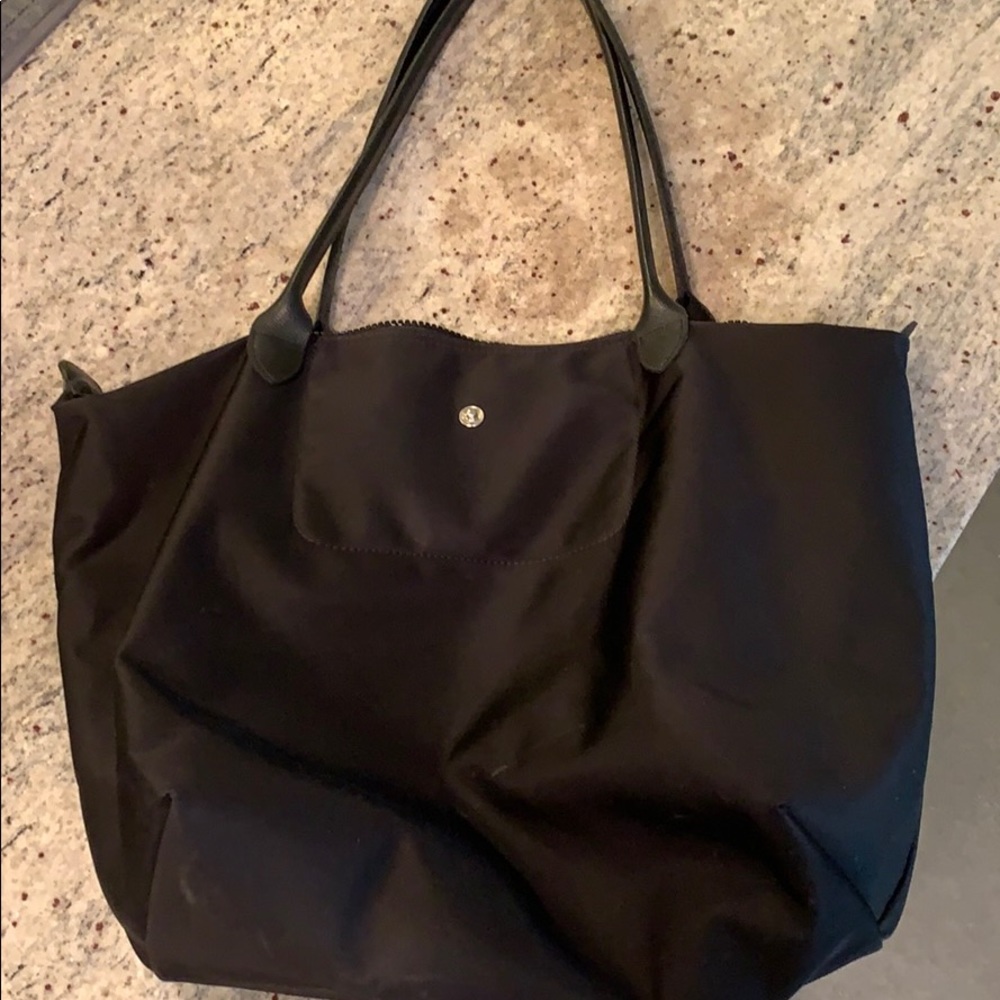 Black long champ tote